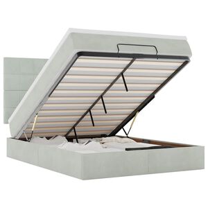 vidaXL Estructura cama otomana colchones gris claro 140x190cm