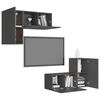 vidaXL Set de muebles de sal&oacute;n 4 piezas madera ingenier&iacute;a gris