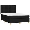 vidaXL Cama box spring con colch&oacute;n tela negro 140x190 cm