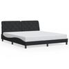 vidaXL Estructura de cama con LED sin colch&oacute;n terciopelo negro 180x200 cm