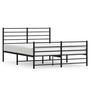 vidaXL Estructura cama sin colch&oacute;n con estribo metal negro 120x190 cm
