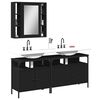vidaXL Set de muebles de baño 3 piezas madera contrachapada negro