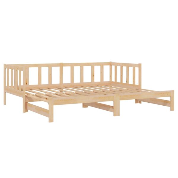 vidaXL Sof&aacute; cama extra&iacute;ble madera maciza de pino 2x(90x200) cm