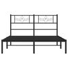 vidaXL Estructura cama sin colch&oacute;n con cabecero metal negro 135x190 cm