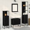 vidaXL Juego de muebles de ba&ntilde;o 4 pcs Negro Madera de ingenier&iacute;a