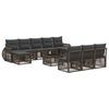vidaXL Conjunto de sof&aacute;s de jard&iacute;n 11 uds. Gris y Gris Oscuro