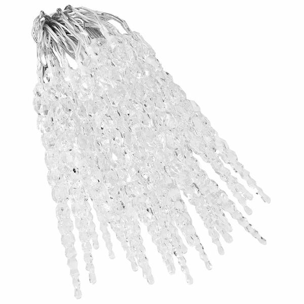 vidaXL Luces carámbanos de Navidad 40 uds acrílico blanco cálido