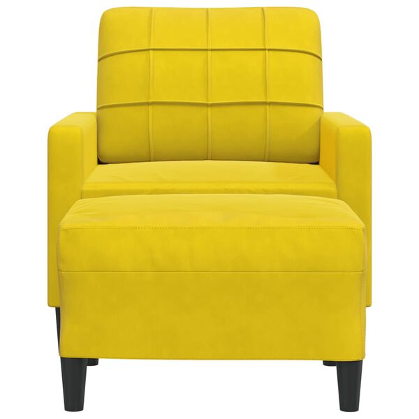 vidaXL Sill&oacute;n con taburete terciopelo amarillo 60 cm