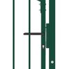 vidaXL Puerta de valla con picos acero verde 104x109,5 cm
