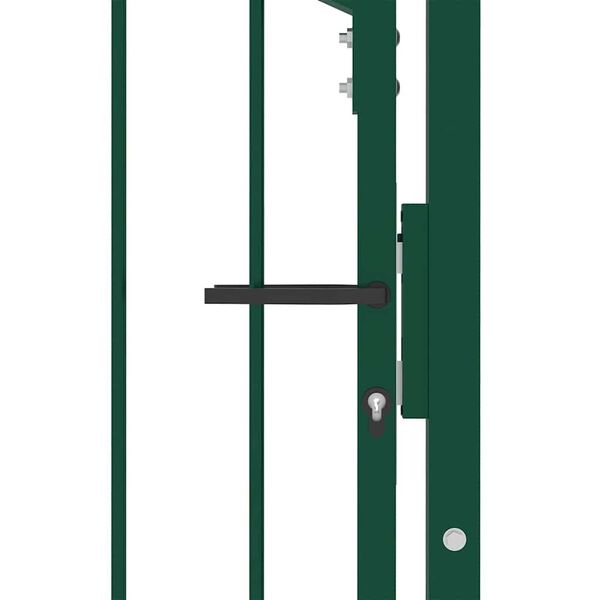 vidaXL Puerta de valla con picos acero verde 104x109,5 cm