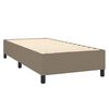 vidaXL Cama box spring colch&oacute;n y luces LED tela gris taupe 90x200 cm