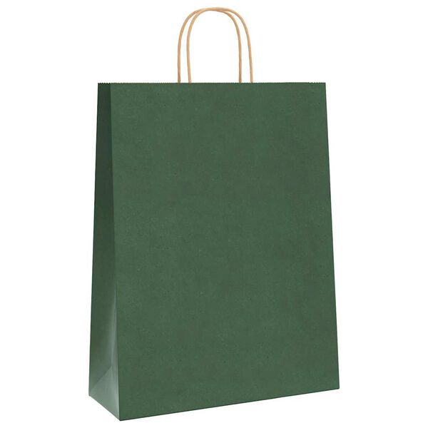vidaXL Bolsas de papel con asas 250 uds verde 32x12x42 cm