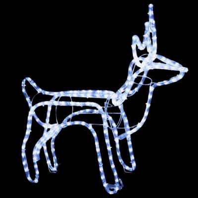 vidaXL Figura de reno de Navidad blanco cálido 60x30x60 cm