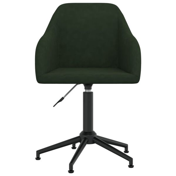 vidaXL Sillas de comedor giratorias 2 unidades terciopelo verde oscuro