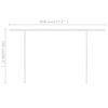 vidaXL Toldo manual retráctil con postes gris antracita 4x3 m