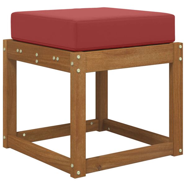 vidaXL Coj&iacute;n de asiento de exterior Rojo vino tinto 40 x 40 x 8 cm