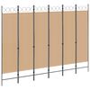 vidaXL Divisor de habitaci&oacute;n de 6 paneles Beige 240 x 180 cm Tela