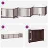 vidaXL Puerta de perros plegable 6 paneles madera &aacute;lamo marr&oacute;n 480 cm