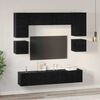 vidaXL Conjunto de mueble de TV 8 pcs Roble Negro Madera de ingenier&iacute;a