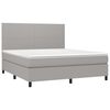 vidaXL Cama box spring colch&oacute;n y luces LED tela gris claro 160x200 cm