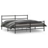 vidaXL Estructura cama sin colch&oacute;n con estribo metal negro 180x200 cm