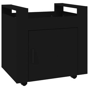 vidaXL Carrito de escritorio madera contrachapada negro 60x45x60 cm
