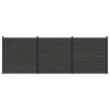 vidaXL Conjunto de valla 3 uds. 526 x 186 cm WPC y Aluminio Negro