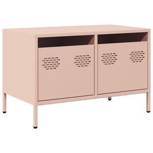 vidaXL Mueble para TV acero laminado en frío rosa 68x39x43,5 cm