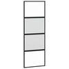 vidaXL Puerta corredera vidrio templado y aluminio negra 76x205 cm