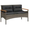 vidaXL Banco de jard&iacute;n con cojines rat&aacute;n sint&eacute;tico gris 116x62,5x74 cm