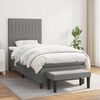 vidaXL Cama box spring con colch&oacute;n tela gris oscuro 90x190 cm