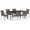 vidaXL Conjunto de Comedor de Jard&iacute;n 7 uds. Gris rat&aacute;n sint&eacute;tico
