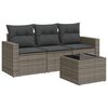 vidaXL Set de sof&aacute;s de jard&iacute;n 4 pzas y cojines rat&aacute;n sint&eacute;tico gris
