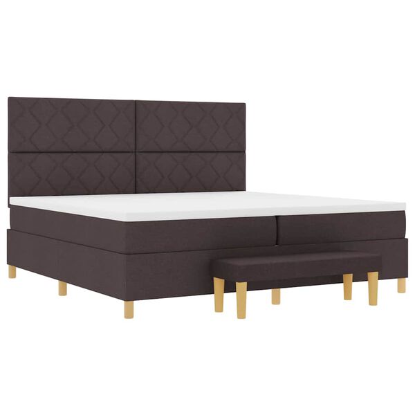 vidaXL Cama tipo Box Spring Marr&oacute;n Oscuro 200 x 200 cm tela