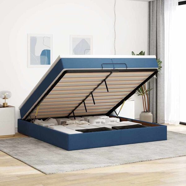 vidaXL Estructura de cama otomana con colchones tela topo 200x200cm