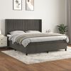 vidaXL Cama box spring con colch&oacute;n terciopelo gris oscuro 180x200 cm