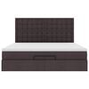 vidaXL Estructura cama otomana colch&oacute;n tela marr&oacute;n oscuro 180x200cm