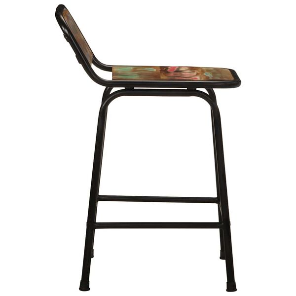 vidaXL Taburetes de barra 4 uds 46x35,5x70 madera maciza reciclada