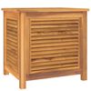 vidaXL Caja de almacenaje de jard&iacute;n con bolsa teca maciza 60x50x58 cm