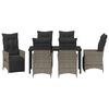 vidaXL Conjunto de Comedor de Jardín 7 pcs Gris ratán sintético