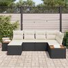 vidaXL Conjunto de sof&aacute; de jard&iacute;n 6 pcs Negro rat&aacute;n sint&eacute;tico