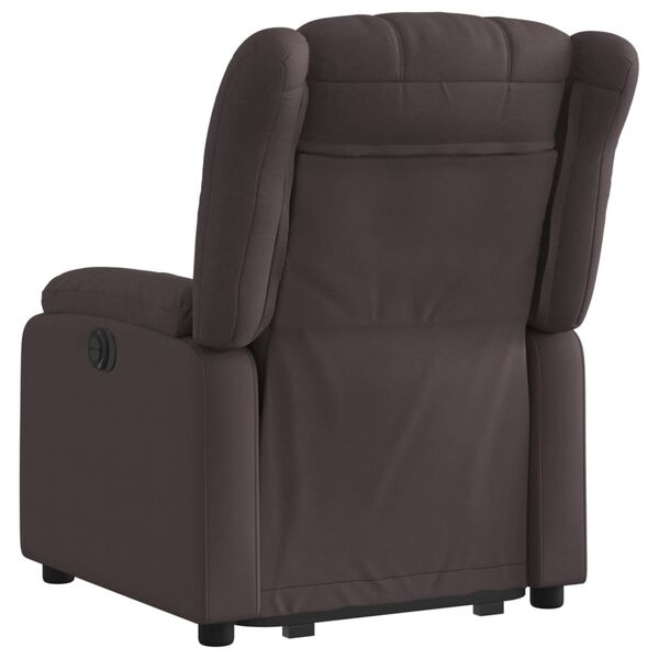 vidaXL Sillón reclinable elevable tela marrón oscuro