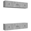 vidaXL Set de muebles de TV 6 pzas madera contrachapada gris hormig&oacute;n