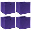 vidaXL Cajas de almacenaje 4 uds tela no tejida morado 28x28x28 cm