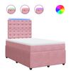 vidaXL Cama box spring con colch&oacute;n terciopelo rosa 120x200 cm