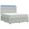 vidaXL Cama de muelles con LED y colch&oacute;n Gris Claro 140 x 190 cm