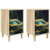 vidaXL Mesa de noche WIJHE 2 uds. Roble Sonoma 36 x 33 x 60 cm