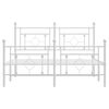 vidaXL Estructura cama sin colch&oacute;n con estribo metal blanco 140x190 cm