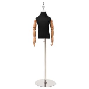 vidaXL Maniqu&iacute; Ajustable de 120-157 cm con Base Unisex PP Negro