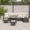 vidaXL Conjunto de sof&aacute; de jard&iacute;n con coj&iacute;n 9 pcs Negro y crema